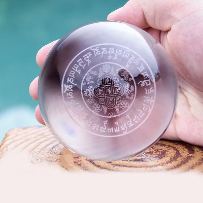 China Europe wholesale custom clear k9 crystal ball 80mm 3d laser engraving sphere crystal ball for business gifts for sale