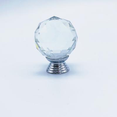 China Modern cheap transparent crystal 30mm pulls and knobs for sideboard for sale