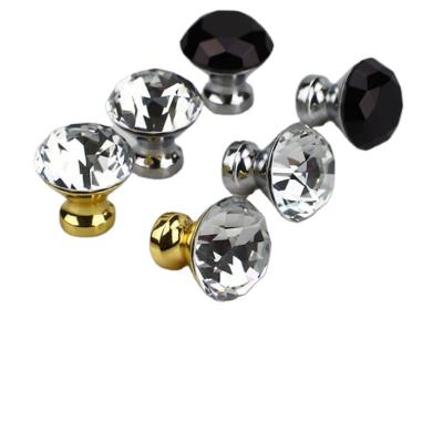 China Modern Clear Kitchen Knob 30mm Diamond Crystal Knobs For Dressers for sale