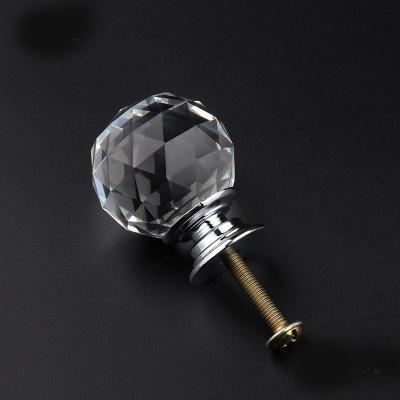 China 30mm Modern Crystal Ball Gold Small Decorative Door Knobs for sale