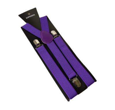 China For Adults Wholesale Men's Wholesale 3 Clips Clips Suspenders Elastic Solid Color Braces Belt Elastic Formal Adjustable Suspenders for sale