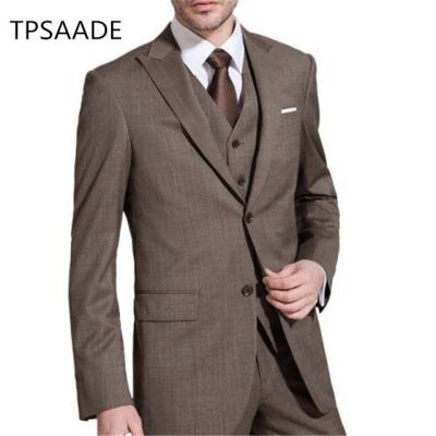 China Breathable Coffee Brown Suits For Men Terno Suits 3 Piece (Jacket+Pant+Vent+Tie) WPY048 for sale