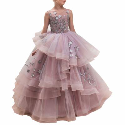 China Newest Cheap Sleeveless Puffy Flower Girls Princess Dresses Sleeveless Pageant Dresses For Baby Girl Baby Dresses for sale