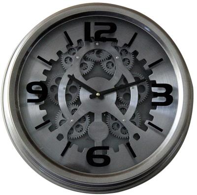 China Factory sale metal hot direct moving gear antique wall clock retro french style steampunk TOOTH clocks for sale