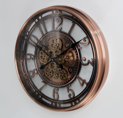 China 2018 Antique Hot Sale Factory Style COG Clock Metal Moving Gear Wall for sale