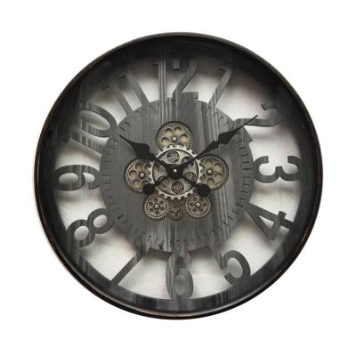 China Low Price Fashion Style Old Antique Home Deco Gear Clock Large Golden Wall Clock for sale