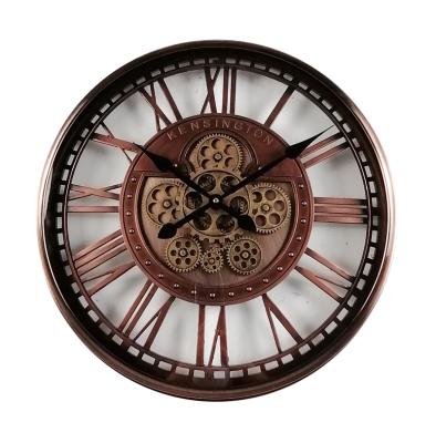 China CLASSIC Hot Sale Factory Direct Roman Numeral Dinner Clock Retro Gear Moving Wall Clocks Metal TOOTH for sale