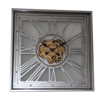 China China antique factory style big good price decorate TOOTH wall clock 3d speed moving art square clocks for sale