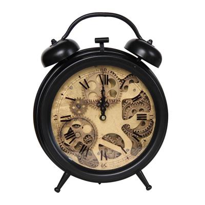 China New style antique creative style table clock modern fashion gear clock for home decoration for sale