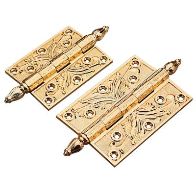 China Full Brass Hinge Antique European Style Silent Door Hinge 4 Inch Hardware Folding Copper Hinge 5 Inch Bearing Wood Door. thick for sale