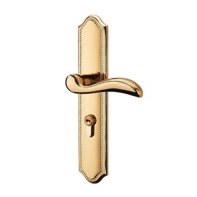 China Full [full brass] good quality and modern silent brass door lock handle for interior door for sale