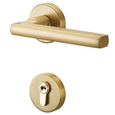 China Full [Full Brass] Nordic Indoor Brass Bedroom Door Slot Lock With Simple Design for sale