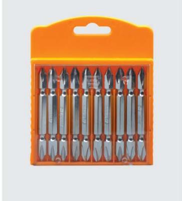 China 10pcs Packed Double Head magnetic Screwdriver Bits set, Sand Spray Finished Impact Screwdriver Bit for sale