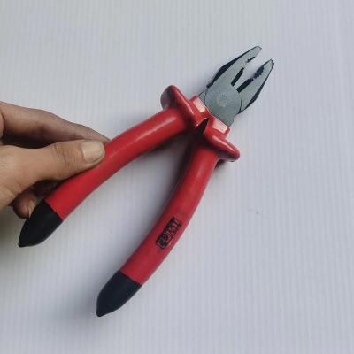 China Rubber Dipped Handle Africa market hot sale Cast iron material combination plier 6'' 7'' 8'' for sale