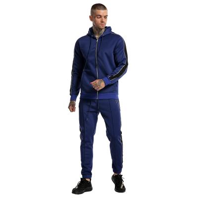 China 2021 new fashion QUICK DRY sports suit sportswear solid color loose zipper sports jogging men's two-piece suit for sale