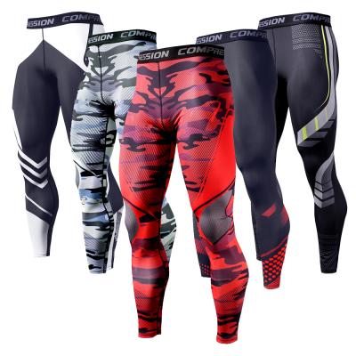 China Men's Breathable High Strength Stretch Tight Workout Clothes Jogging Pants Mens Yoga Pants Mens Printing Fitness Workout Running Pants for sale