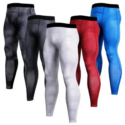 China Customized Flat Lock Men's Breathable Polyester Spandex 4 Pin Compression Tights, Long Compression Tights, Compression Pants for sale