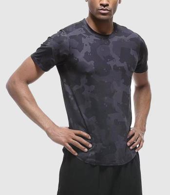 China Wholesale Camouflage Printing Sports T-shirt Men's Gym Workout Running Tight Top Moisture Breathable Men's Short Sleeve Fitness Wicking S for sale