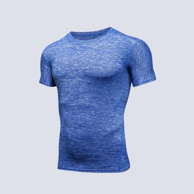 China 2021 Tight-fitting men's quick-drying seamless breathable underwear and thin-fitting color short sleeve men's running training short sleeve q for sale