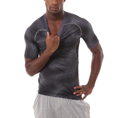 China Men's Breathable Compression Shirt Short Sleeve Push Up Body Sculpting Sports Fitness Vest Waistcoat Vest for sale