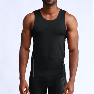 China Summer Men's Sports Gym Outdoor Sports Compression Tight Running Vest Men's Muscle Workout Vest Breathable Fitness Quick-Drying for sale