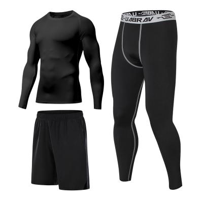 China Wholesale Custom Sportswear Men's Quick-Drying Fitness Clothing Spring Tights Breathable Sportswear Quick-Drying 3 Piece Suit Sport Running for sale