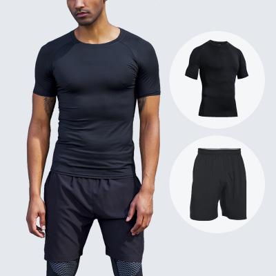 China Short Sleeve Shorts Sports Suit Breathable Men's Running Tights Workout Casual Sports Clothes Quick-Drying Tights Fit Short Sleeve T-Shirt for sale