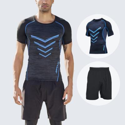 China Short Sleeve Shorts Sports Suit Breathable Men's Running Tights Workout Casual Sports Clothes Quick-Drying Tights Fit Short Sleeve T-Shirt for sale