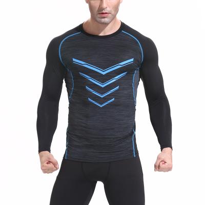 China OEM Breathable Custom Logo Printing Quick-Drying Running Fitness T-shirt Men's Running T-shirt Tights EL Running Training Top for sale