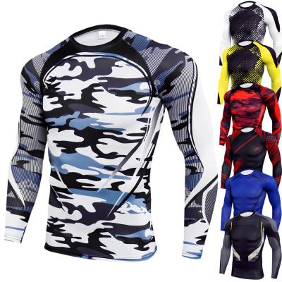 China Breathable Sportswear Men's Sportswear Workout Compression Long Sleeve Blouse And Pants Fitness Suit Skinny Running Men's Sport Suit Running for sale