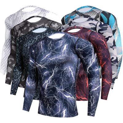 China Men's Long Sleeve Quick-Drying Breathable Fitness T-Shirt Men's Long Sleeve Compression Shirt for sale