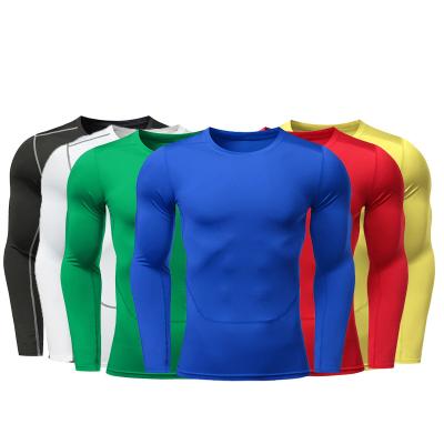 China Breathable Men's T-shirt Workout Clothes Men's Quick-drying Long-sleeved Tights Shaping Stretch Sportswear Outdoor Running Clothes for sale