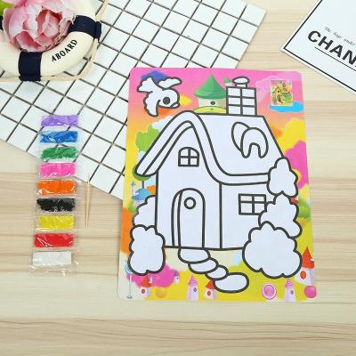 China Diy Glitter Painting Sand Art Activity Kit Sand Colors Plus Glitter for sale