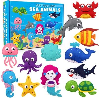 China Diy Hobby Mermaid Sea Animals Sewing Kit Mermaid DIY Felt Plush Craft Kit Make Your Own Ocean Animals Gifts for sale