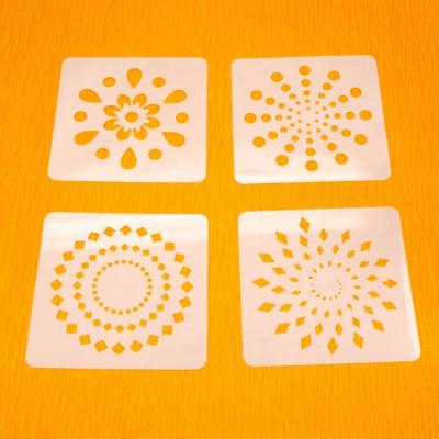 China Delicate Decoration Flower Design PP Stencil Wall Stencil for sale