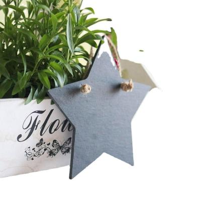 China 2022 creative simple promotion rectangular high quality natural black slate logo plant label garden logo for sale