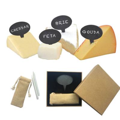 China Viable Custom Simple Hot Selling Creative Slate Cheese Board & Knife Kit 10 x 15 inch - Cheese & Meat -2 Soapston Board -4 Knives for sale