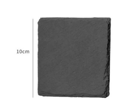 China Sustainable natural high quality square slate coaster set slate coaster factory direct sales home decoration wholesale restaurant for sale