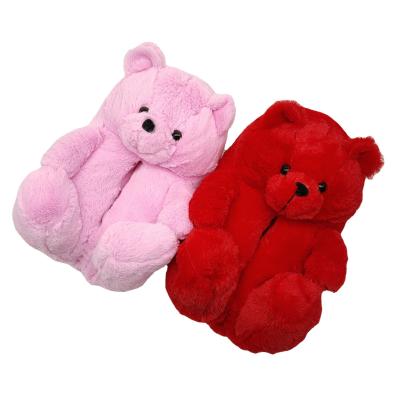 China Fashion Trend Wholesale Cheap Furry Slippers For Women Teddy Bear Slippers Women Fuzzy Teddy Bear Teddy Bear Slippers for sale