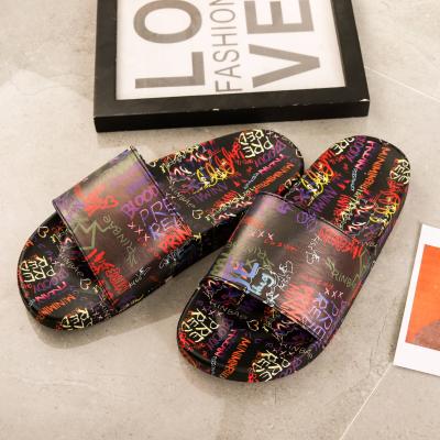 China 2021 fashion new style trend women's shoes and sandals graffiti print flat sandals summer fashionable sandals for sale