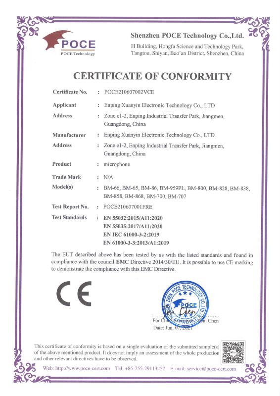 CE - Enping Xuanyin Electronic Technology Co., Ltd.