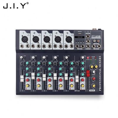 China Party/Bar/Club/Home J.I.Y F7-USB 7-Channel Used Digital Professional Audio Mixer For Wholesales for sale