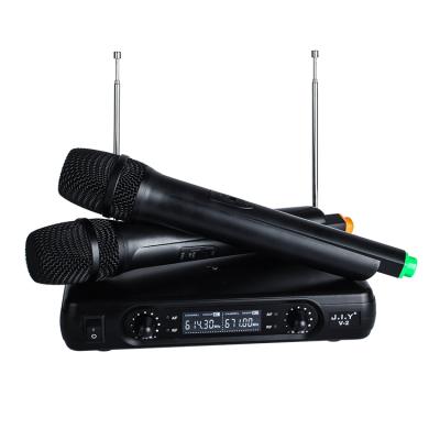 China J.I.Y V2 Microphone Professional Handheld Digital Display Microphone Karaoke VHF Dynamic Handheld Wireless Transmitter for sale