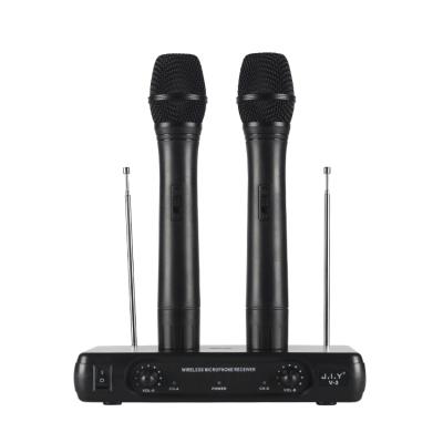 China Handheld Microphone J.I.Y V2 Handheld Professional Wireless Microphone VHF Microphone FM Wireless Transmitter System for sale