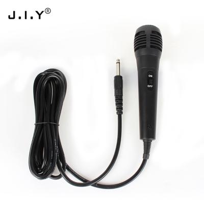 China Handheld Microphone J.I.Y YS-102 Size Quality Wired Dynamic Handheld Microphone Karaoke Stage Singing Cardioid Plastic Black for sale