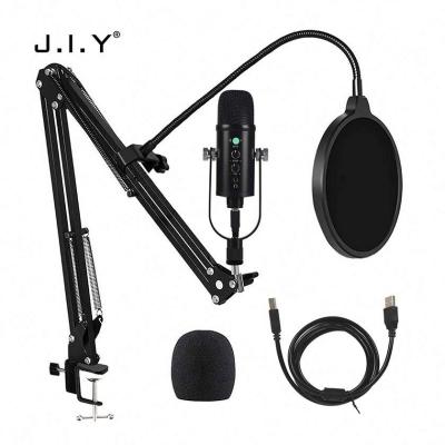 China Hot sale new design microphone J.I.Y BM-86 USB studio microphone podcasting condenser set with great price for sale