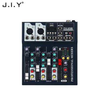 China J.I.Y F4-USB Multi-Function Home Portable Portable Sound DJ USB Disco/Bar/Club Mixing Console Professional Audio Mixer for sale