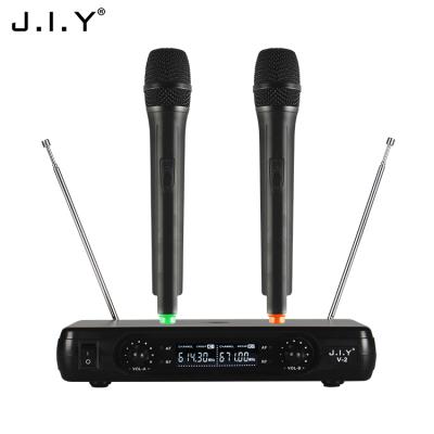 China J.I.Y V2 Digital Display Long Range Microphone Handheld Wireless Karaoke Mic System For Singing for sale