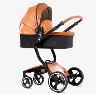 China Multi-Function Unique Design Light Weight Baby Pram Foldable PU Wheel PU Wheel Support Luxury New 0-3 Years for sale