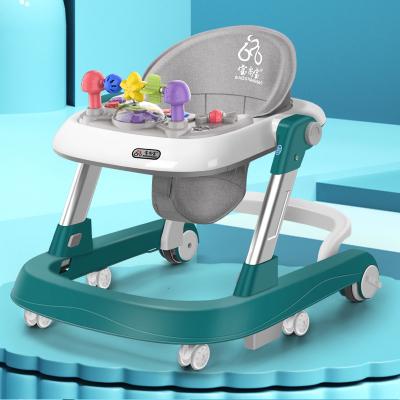 China Portable Baby Walker RTS Easy Folding Music Activity Wheels Push Single Car Light Kids Baby Walker for Baby Walking for sale